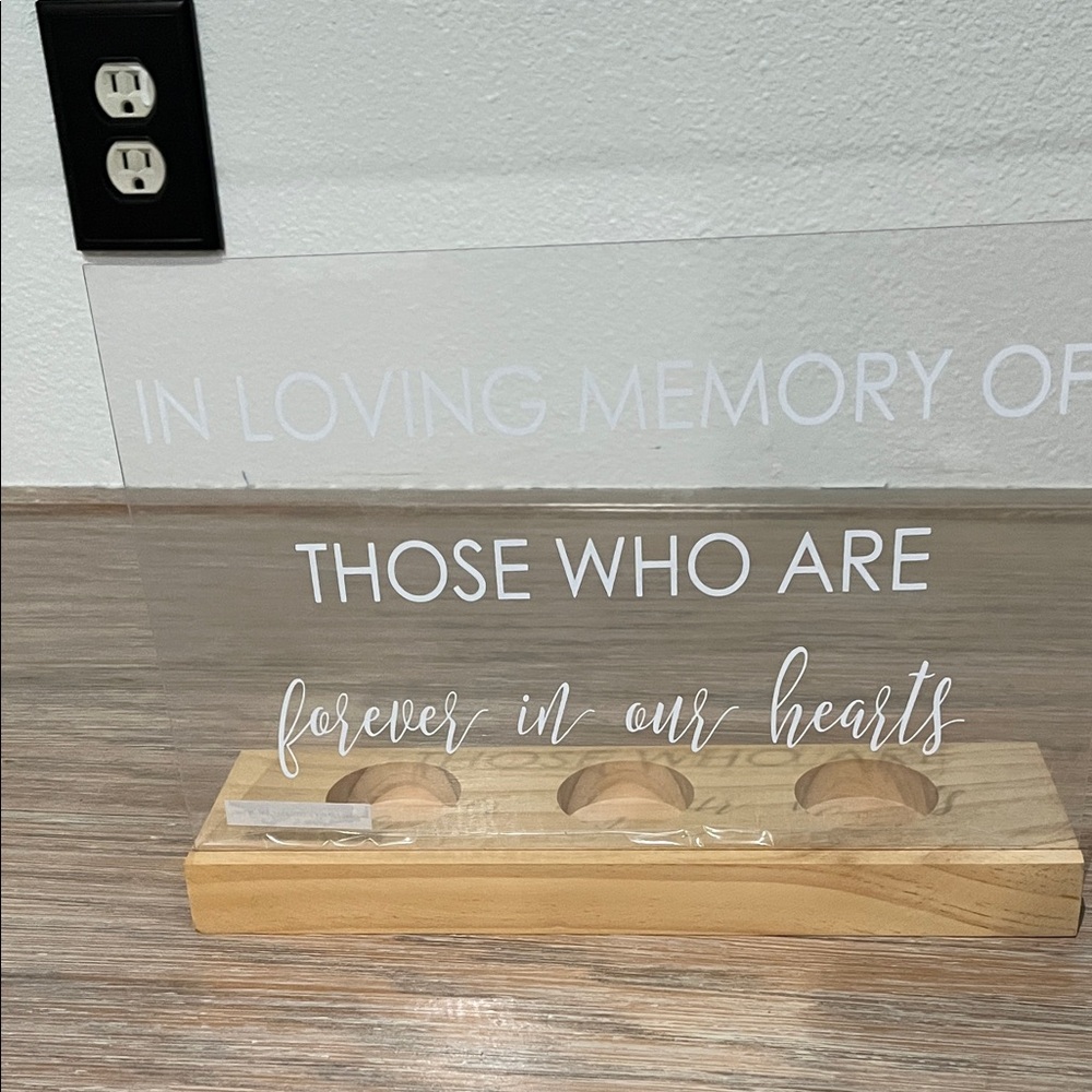 Memorial Acrylic Plaque with Wooden Base